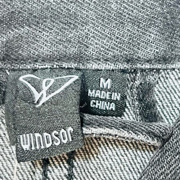 Windsor Denim Jacket Medium Black Rhinestones All Over Bedazzled New - Picture 5 of 8